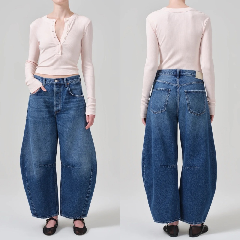 Citizens Of Humanity Blue Wide-Leg Jeans - Picture 2 of 8